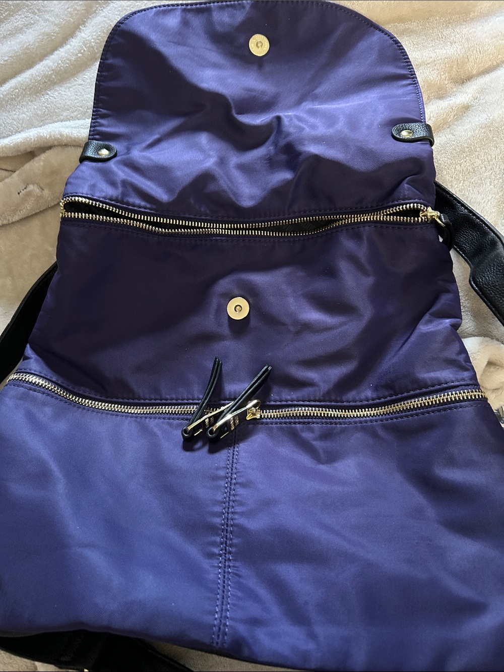 Steve Madden Purple Nylon Backpack with Black Trim